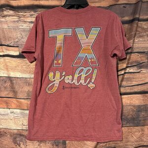 Love & Pineapples "TX Y'all" T-Shirt Texas Graphic Tee Women's Size M